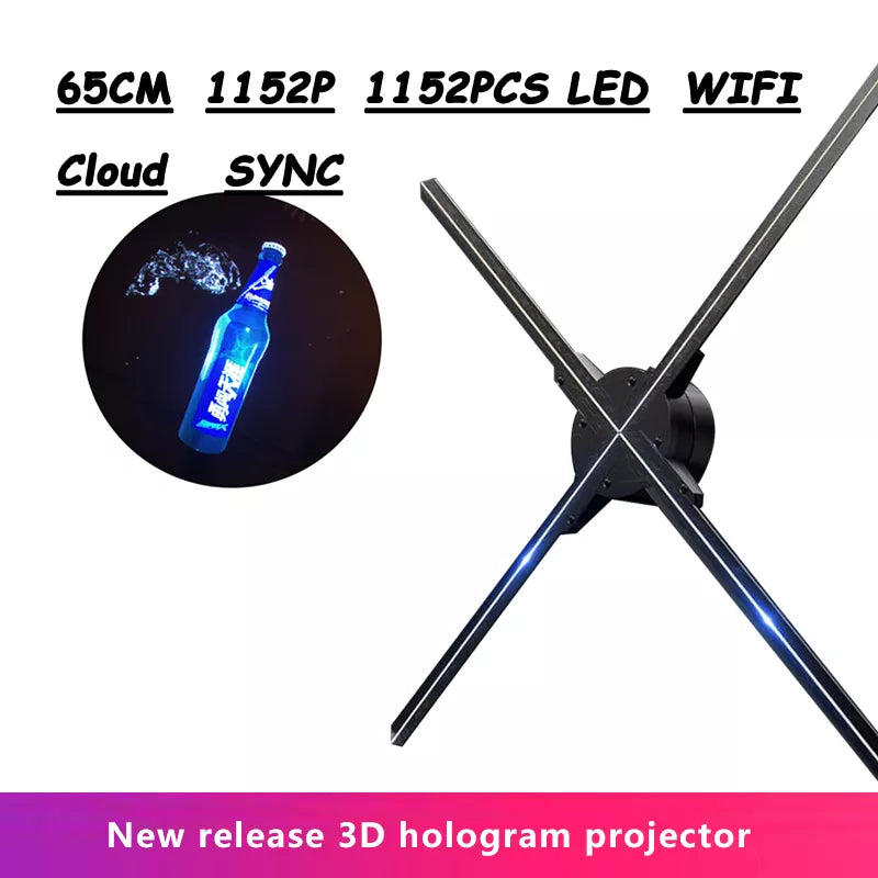 65CM 1152 uds/768 Uds LED WIFI 3D Proyector de luz holograma logo publicidad