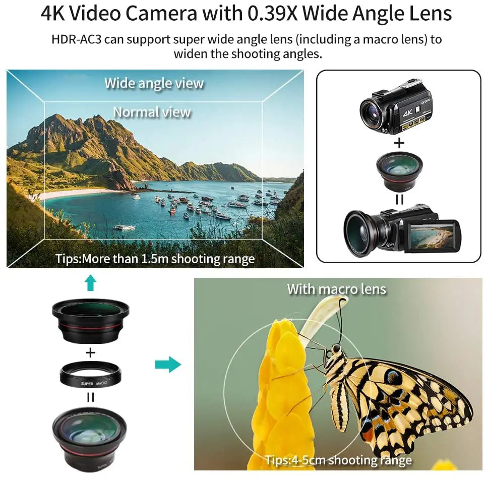 Cámara de vídeo 4K Digital videocámara profesional visión nocturna infrarroja 캠코더 Filmadora cámara de vídeo YouTube