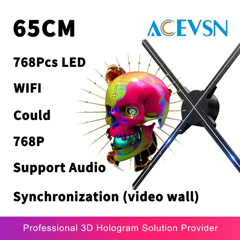 65CM 1152 uds/768 Uds LED WIFI 3D Proyector de luz holograma logo publicidad