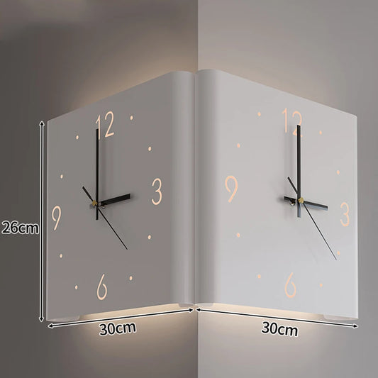 Reloj silencioso de doble cara con una luz nocturna creativa,