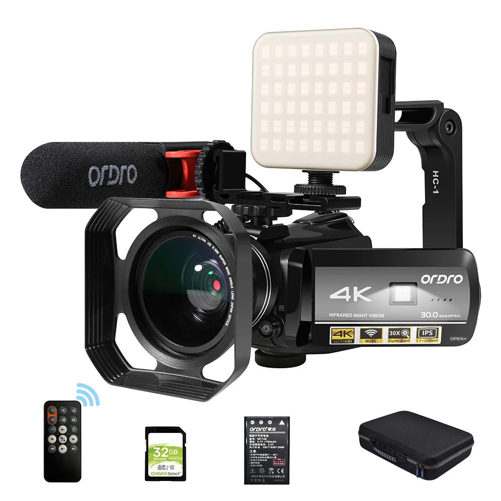 Cámara de vídeo 4K Digital videocámara profesional visión nocturna infrarroja 캠코더 Filmadora cámara de vídeo YouTube